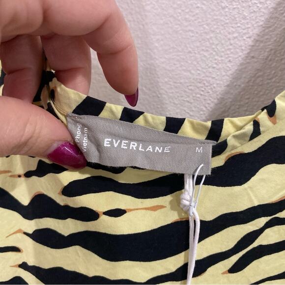 NWT Everlane The Poplin Summer Dress In Pale Yellow Tiger Stripe - Picture 6 of 6